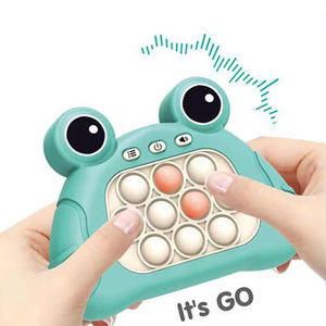 Samtoy Cartoon Frog Decompression Puzzle Game Handheld Push Bubble Fidget Stress Relief Pop Quick Push Game Console For Kids