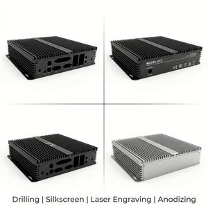 กล่องควบคุมอะลูมิเนียมอัลลอยด์แบบติดผนัง ขนาด 200x215x50 มม. ป้องกันระดับ IP54 แบบแยกส่วน พร้อมพื้นผิวอะโนไดซ์และหูยึด - Product Image 5