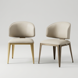 Modern Genuine Leather Living Room <b>Chair</b> Solid Back Metal Legs Ergonomic Design Home Furniture Minimalist <b>Style</b> - Product Image 1