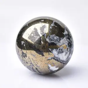 Натуральный пиритовый хрустальный шар, размер на заказ, пиритовая Хрустальная сфера для подарка