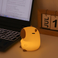 Lampe d'ambiance en silicone souple Capybara mignonne avec contrôle tactile, lumière chaude pour chambre d'enfant, décoration de chevet pour chambre à coucher