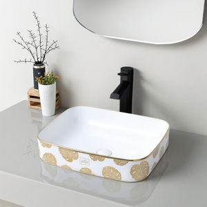 <span class=keywords><strong>CORONIS</strong></span> E809-2 Lavabo de salle de bain en céramique de style occidental au design moderne, finition dorée, facile à nettoyer, pour usage domestique et hôtelier, garantie 5 ans - Product Image 1