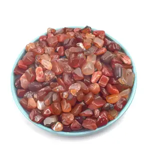Atacado Cristal Natural Tumbled Pedra Ágata Vermelha Chips Cascalho Colorido Para Decoração
