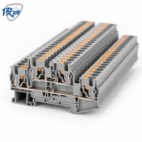 Borne de raccordement électrique industrielle double couche PT 2-2 en cuivre étamé de haute qualité pour rail DIN, à insertion rapide