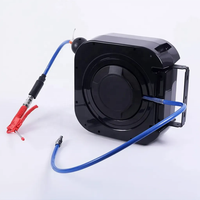 Enrouleur de tuyau d'air rétractable pour compresseur d'air, conception brevetée, longueur réglable, verrouillage, support pivotant à 180°, raccord rapide Bondecho