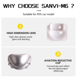 SANVI โปรเจคเตอร์ LED แบบ Bi 49W 6000K 2นิ้วไฟหน้ารถยนต์จากโรงงานดีไซน์ M6ใหม่สำหรับอัพเกรดโคมไฟรถยนต์ - Product Image 4