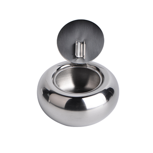 Cenicero Portátil Moderno de Acero Inoxidable con Tapa, Soporte para Cigarros sin Humo, para Hogar, Oficina y Exteriores - Product Image 1
