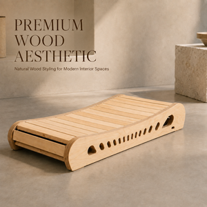 FLOWA Tapis de marche manuel incurvé en bois écologique avec inclinaison automatique, cadre latéral en bois stratifié, pour exercices cardiovasculaires à domicile - Product Image 3