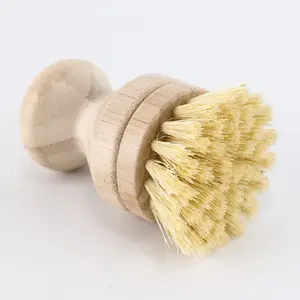 Stilvolle Palm Pot Scrub Brush mit kurzem Griff und Ersatz-Scrub-Köpfen