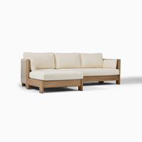 Canapé de jardin en teck de luxe, mobilier de salon d'extérieur, ensembles modulaires de patio, canapé d'angle moderne en teck pour l'extérieur