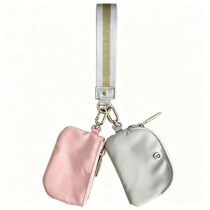 X418-1 2025 Custom Detachable Dual Pouch Wristlet Keychain Card Holder Bracelet Wallets Bag Wholesale Nylon Coin <b>Purse</b> Keychain - Product Image 1