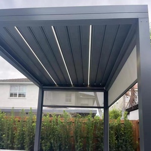 Hiện đại điện pergola cửa kính ngoài trời tự động cơ giới Louvre gazebo sân thượng kim loại mở mái hiện đại gian hàng - Product Image 2