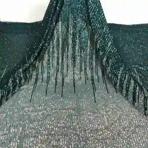 0389 Französische Spitze Mit Pailletten kleid Stickerei Spitzens toff Netz stoff Materialien Vier-Wege-Stretch-Stoff