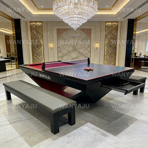 Table de <span class=keywords><strong>billard</strong></span> et de pool à domicile avec plateau et banc de tennis et de repas, table de jeu multifonction de luxe pour adultes avec tiroir de rangement - Product Image 6