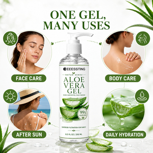 Gel d'aloe vera biologique pour le corps, marque privée, soin quotidien, texture rafraîchissante et apaisante, sans parabène, pour estomper les taches sombres. - Product Image 3