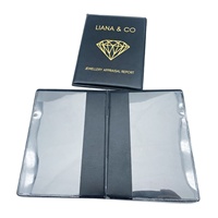 Porte-certificats en PVC de petite taille personnalisé et bon marché, rapport d'évaluation des bijoux, couverture de passeport, sacs pour certificats