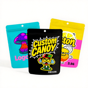 Sacs d'emballage personnalisés imprimés avec fermeture éclair pour bonbons, snacks et confiseries – Sachets alimentaires refermables à fond plat - Product Image 1