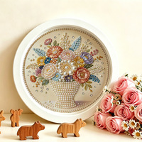 Kit de Bricolage SONGWOO pour Peinture Diamant Perle, Motif Animal de Dessin Animé Mignon Fait Main, Encadré, Rond, pour Chambre, Salon, Bureau