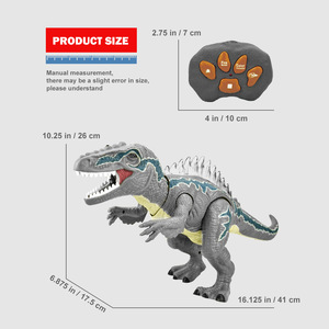 Dinosaure télécommandé réaliste avec effets sonores, lumière LED, pulvérisation de fumée et 7 couleurs, modèle animal marchant - Product Image 6