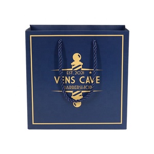 Giá bán buôn sang trọng màu đen nhỏ quà tặng bao bì giấy mua sắm túi biểu tượng tùy chỉnh in với dây thừng xử lý - Product Image 4