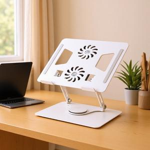 Support pour ordinateur portable en aluminium, trépied réglable en hauteur, rotatif, support de refroidissement pour bureau, 21.7x25cm - Product Image 4