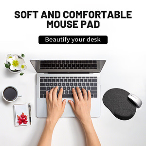 Tapis de souris ergonomique antidérapant en PU avec mousse à mémoire de forme et gel pour ordinateur et jeux - Product Image 2