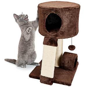Hoge Kattenboom Met Grote Kattenhuis Krabpaal En Toren Indoor Kattenspeelgoed Gemaakt Van Hout <span class=keywords><strong>Sisal</strong></span> Papier Bont - Product Image 1