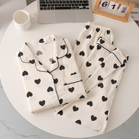 Ensemble pyjama deux pièces en coton tricoté pour femme, taille élastique douce, vêtements de détente, personnalisable B2B, collection printemps-été