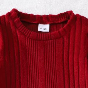 Conjunto <span class=keywords><strong>de</strong></span> Primavera/Otoño para Niñas, Top Rojo <span class=keywords><strong>de</strong></span> Punto Acanalado, Bonitos Pantalones con Tirantes <span class=keywords><strong>de</strong></span> Cereza, Atuendo Dulce <span class=keywords><strong>y</strong></span> Encantador - Product Image 2