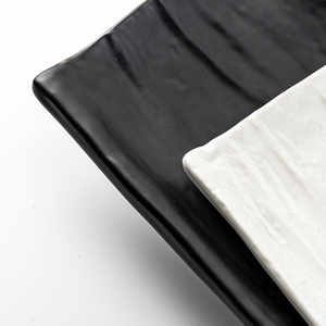 YAYU nueva piedra textura Plote porcelana vajilla negro blanco platos conjuntos cerámica <span class=keywords><strong>gres</strong></span> plato piedra <span class=keywords><strong>roca</strong></span> diseño postre bandeja - Product Image 3