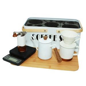 Cafetière en céramique faite à la main coffret cadeau accessoires avec minuterie verser sur <span class=keywords><strong>bouilloire</strong></span> serveur <span class=keywords><strong>filtre</strong></span> en papier - Product Image 5