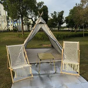 Tenda da <span class=keywords><strong>Campeggio</strong></span> a Piramide Indiana per Esterni, Quattro Stagioni, Impermeabile, Parasole Anti-UV, in Tessuto Oxford 210D Rivestito in Argento, Monostrato - Product Image 3