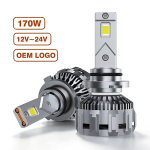 ไฟหน้า LED 170W แบบท่อทองแดงคู่กันน้ำได้ H3 H8 <span class=keywords><strong>H7</strong></span> H9 H11 H16 9005 HB4 9006 9006 K 12V ไดรเวอร์ภายนอก Canbus - Product Image 1