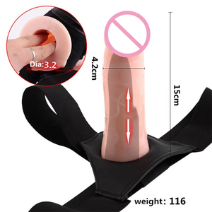 Niedriger Preis Realistischer Silikon dildo Adult Penis hülle 16cm 20cm Tragbarer Dildo Mit Band Wieder verwendbares Silikon kondom für den Menschen