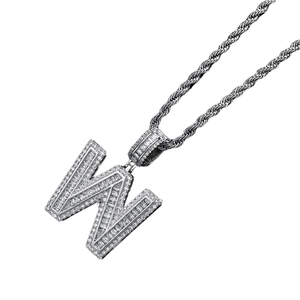 TZM9 plateado antiguo inglés personalizable nombre collar hombres moda estilo religioso aniversario caja diamante - Product Image 1