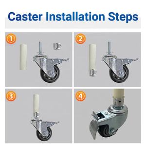 Silent Foot 2.5/3/4/5 Zoll Universal Polyurethan Rollen Vorbau Rad Moving Base Plate Rigid Style - Product Image 5