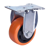 Roue à roulettes rigide légère, écologique et étanche, 2 pouces (125 mm), en PVC et acier, à roulement simple, charge 80/130 kg, pour chariots et étagères