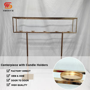 SMOOTH Wedding Gold <b>Clear</b> Acrylic Tassel Centerpiece Candle Holder Stand For Wedding <b>Table</b> Decorative Props - Product Image 2