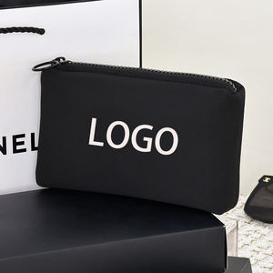 กระเป๋าเครื่องสำอางผ้านีโอพรีนขนาดเล็กมีซิปกระเป๋าเครื่องสำอางทำจากนีโอพรีนสำหรับเดินทางแว่นตาสีดำโลโก้ออกแบบได้ตามต้องการ - Product Image 5