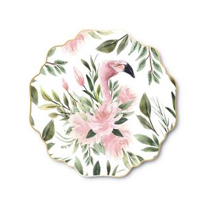 Service de table en porcelaine écologique en gros, motif flamant rose, assiette à dîner, dentelle de tournesol, assiette à dessert, assiette à pain, dentelle de tournesol - Product Image 6