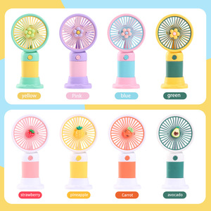 Mini-ventilateur portable le plus vendu - Ventilateur de bureau USB mignon motif fleur de dessin animé, cadeau portable pour étudiant (vente en gros) - Product Image 4