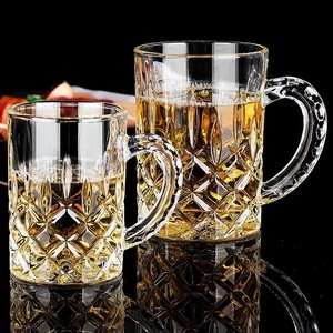 Tasse à <span class=keywords><strong>bière</strong></span> allemande personnalisée Dimple Stein avec poignée Tasse à café en verre Transparent moderne Poignée en verre Verre à café - Product Image 5