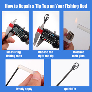 Complete Fishing Rod Guides Kit With Solid Glue For Saltwater Freshwater Fishing Tackle Accessories Stainless Steel <b>Ceramic</b> - Product Image 2