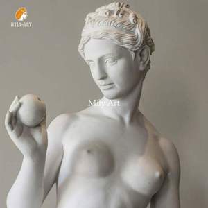 Mily Cổ Phong Cách Tay Chạm Khắc Đá Cẩm Thạch Venus tượng giữ Apple điêu khắc cho Bảo tàng Bộ sưu tập - Product Image 5