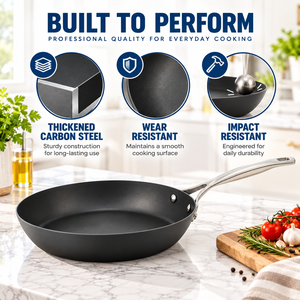 Padella in Acciaio Rinforzato D20CM D24CM D28CM con Superficie Resistente all'Usura per Cucine <span class=keywords><strong>di</strong></span> Hotel, Personalizzabile con il Tuo Marchio - Product Image 2