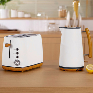 Hervidor Eléctrico Moderno de 1.7L con Acabado de Madera y Juego de Tostadora, Jarra Calentadora de Agua, Hervidor Eléctrico para Hotel - Product Image 1