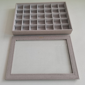 Boîte de rangement carrée en cuir pour bijoux, portable, pour voyage, boucles d'oreilles, bagues, colliers, étui de présentation à fermeture éclair - Product Image 6
