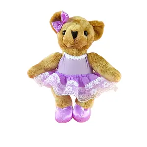 Custom Cute Stuffed Ballerina Teddy Bear Plush Toy Tutu Skirt Teddy Bear Ballet For Kids