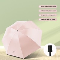 Mini Parapluie Portable Pliant Pare-Soleil Nouveau Plat Ultra-Léger pour Porte-Carte Parapluie Pluie avec Design Classique Revêtement Noir