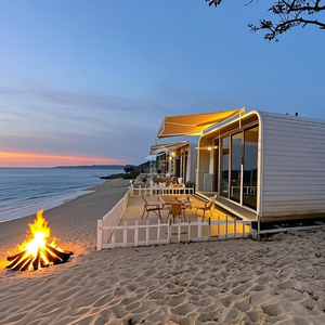 Casa Contenedor Prefabricada, Cabaña Tipo Apple de <span class=keywords><strong>Playa</strong></span> con Terraza, Dormitorio, Villa Impermeable, Unidad de Alquiler Turístico - Product Image 1
